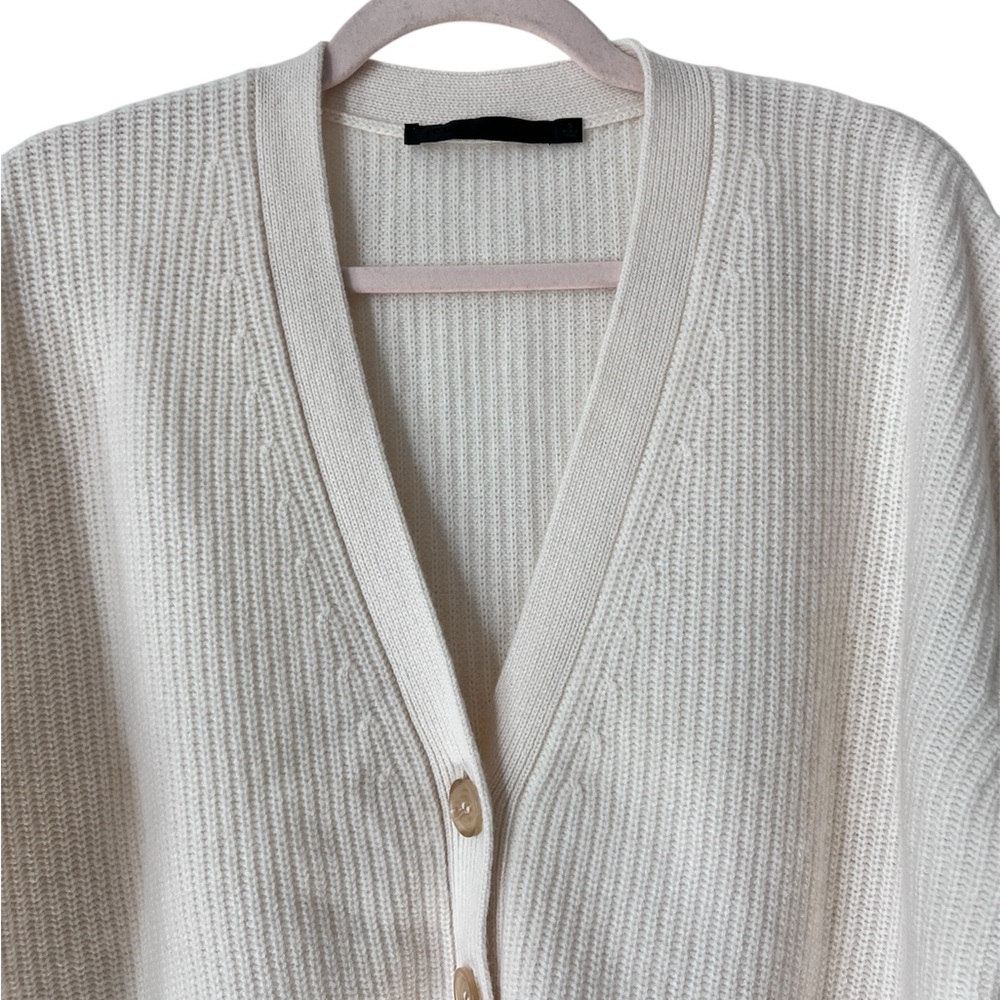 Jenni Kayne Ivory 100% Cashmere Cardigan‎ Small Button Front Long Sleeves - Picture 4 of 7
